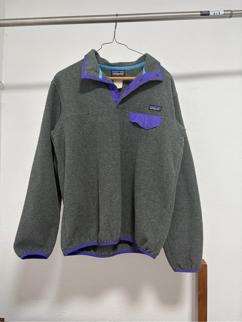 Patagonia grey and purple pullover